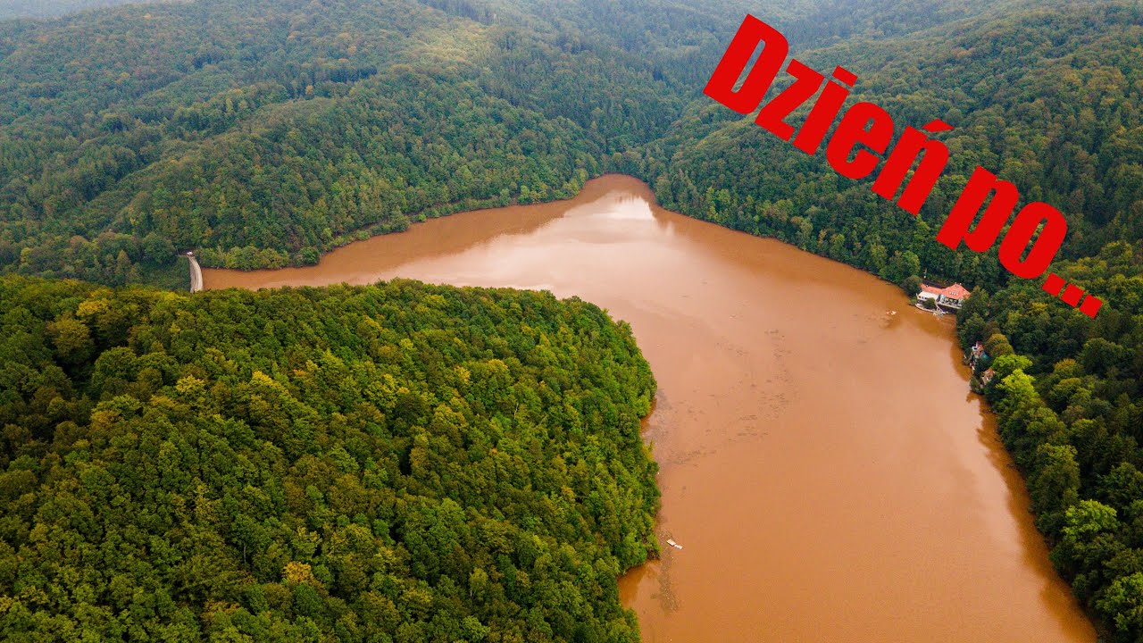 Zapora Zagórze Śląskie i Jezioro Bystrzyckie dzień po powodzi (film i foto z drona)