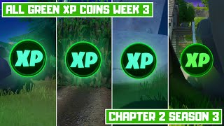 All 4 Green XP Coins Locations Week 3! - Secret XP Coins Fortnite Chapter 2 Season 3