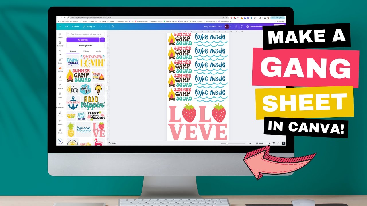 How to Make a Gang Sheet in Canva for Sublimation, White Toner, UV DTF ...