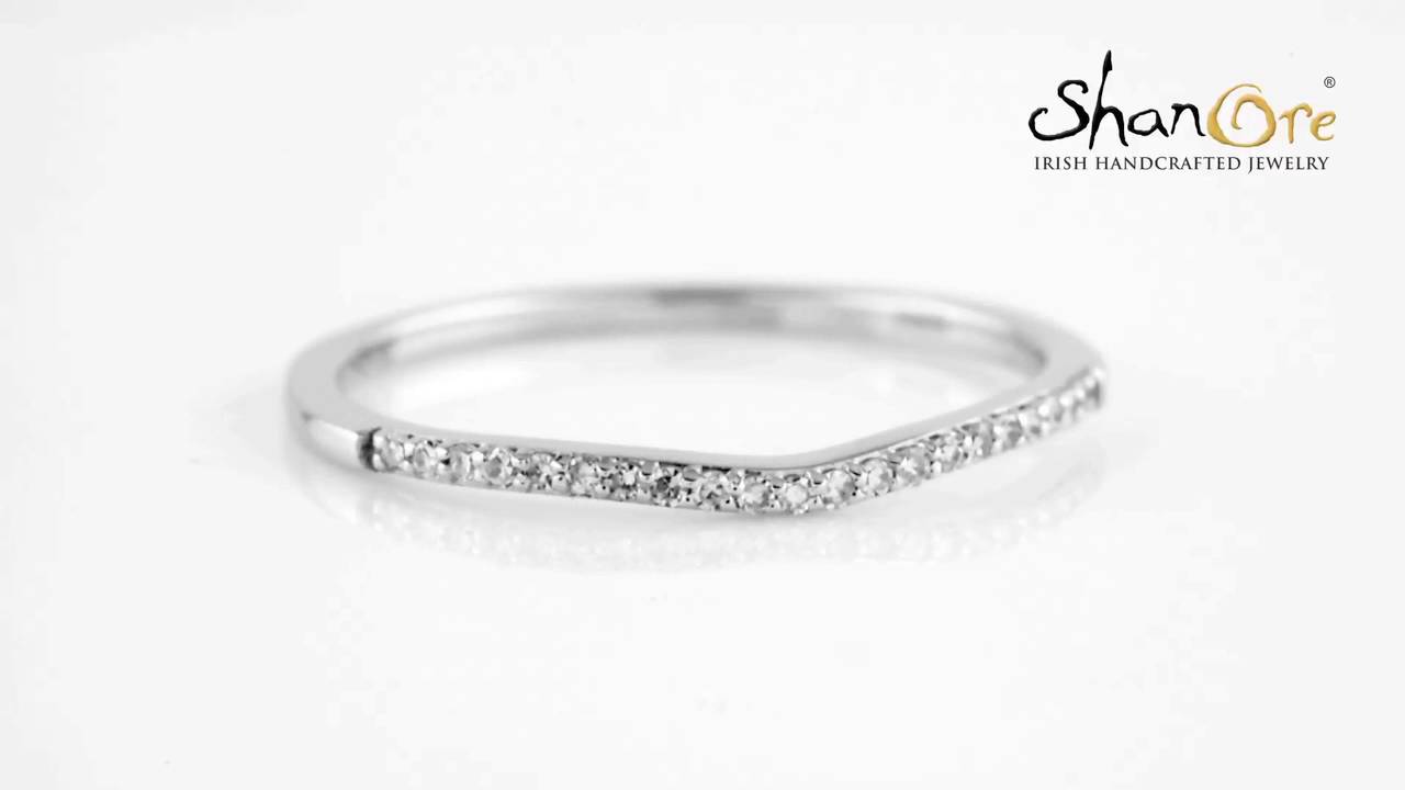 14K White Gold Pave Set Diamond Matching Wedding Ring