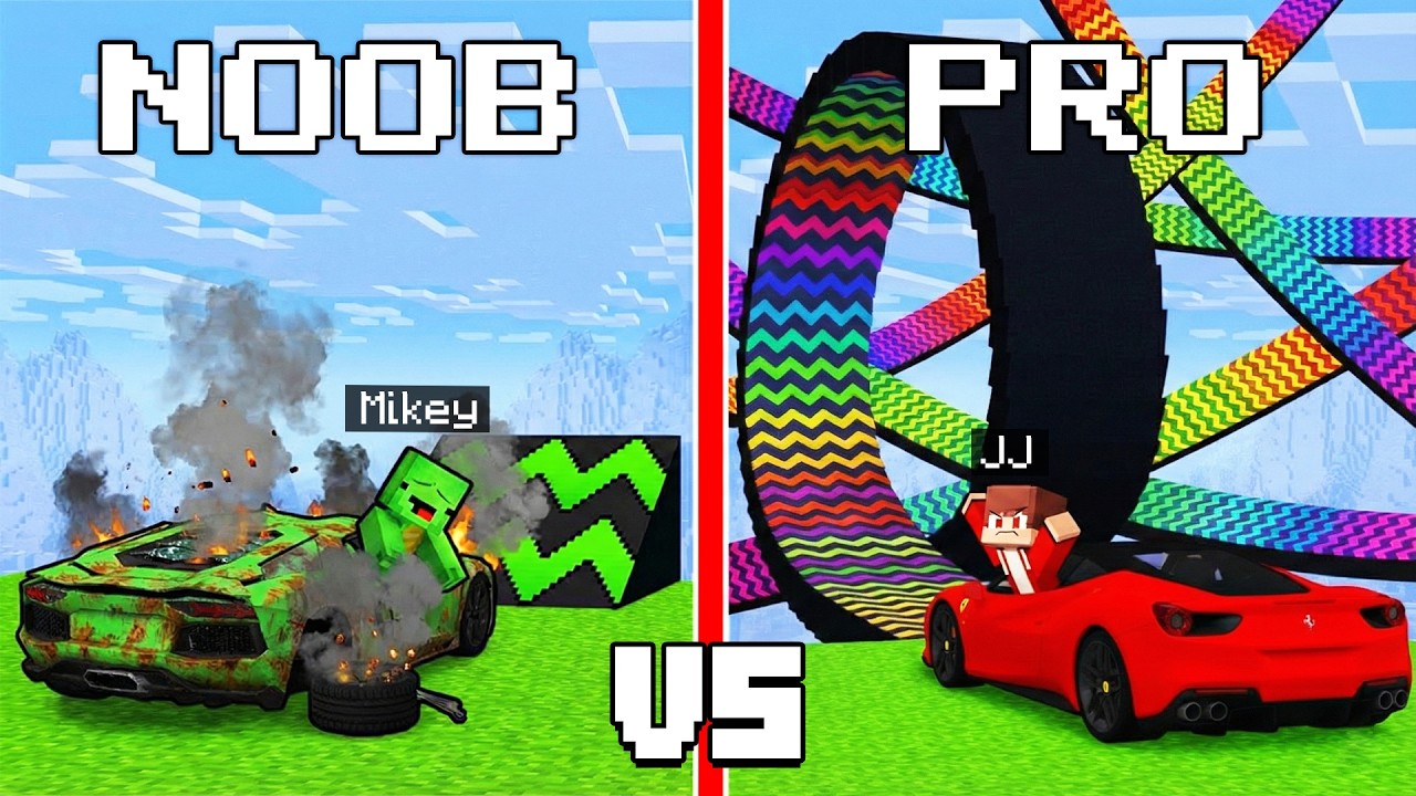 Minecraft JJ vs Mikey: NOOB VS PRO SUPER MEGA RAMP CHALLENGE - Maizen
