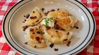 Cheater Pierogi - Potato & Cheese Dumplings with Bacon and Onions