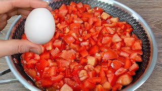 Kreative Rezept Eier und Tomate von meiner Großmutter! Ihr ganzes Leben lang hat sie so gekocht!
