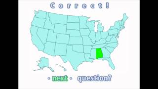 Interactive United States Map Quiz - Correct Alabama Location