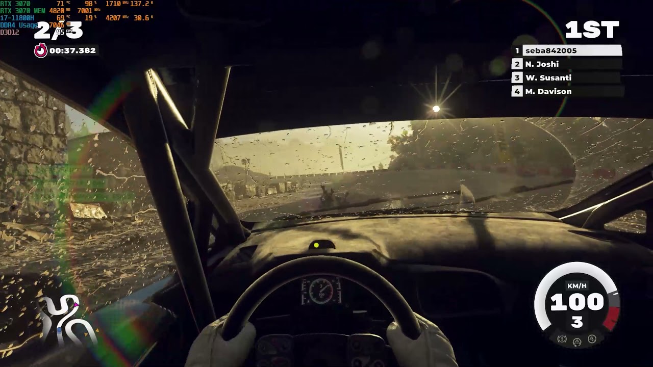 DIRT 5 - MSI GP76 11UG - Max Preset - RTX 3070 Laptop