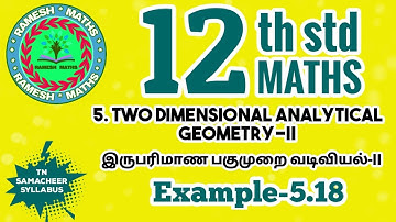 12th maths|chapter 5|Two dimensional Analytical geometry-II/Example 5.18