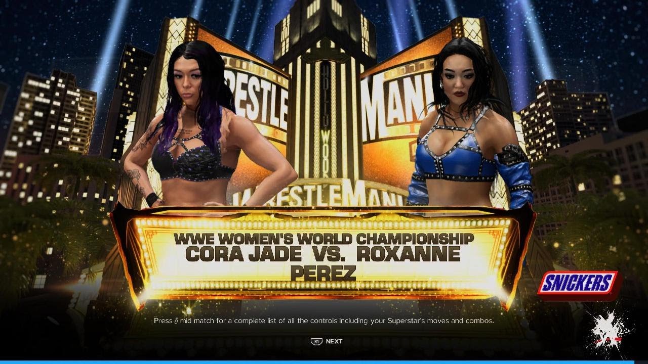 WWE 2K24 Cora Jade Vs Roxanne Perez- Women's World Title - Wrestlemania Night 2