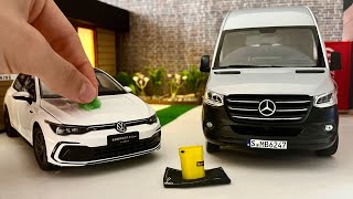 A Great Hatchback Car and a Useful Cargo Van are Unique | Volkswagen And Mercedes Diecast Model Cars