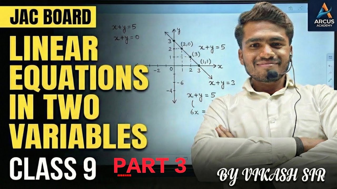 Linear Equations in Two Variables part 3 || Class 9 Important Questions | Arcus Academy | Vikash Sir