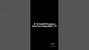 🚀 10 ChatGPT Prompts to Instantly Level Up Your Coding Skills.  #ChatGPT #CodingPrompts #learning