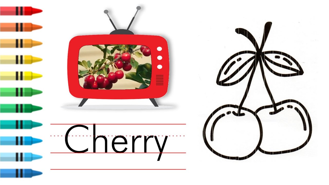 How to Draw and Write Cherries for Toddlers 🍒 Step by Step Tutorial 🍒