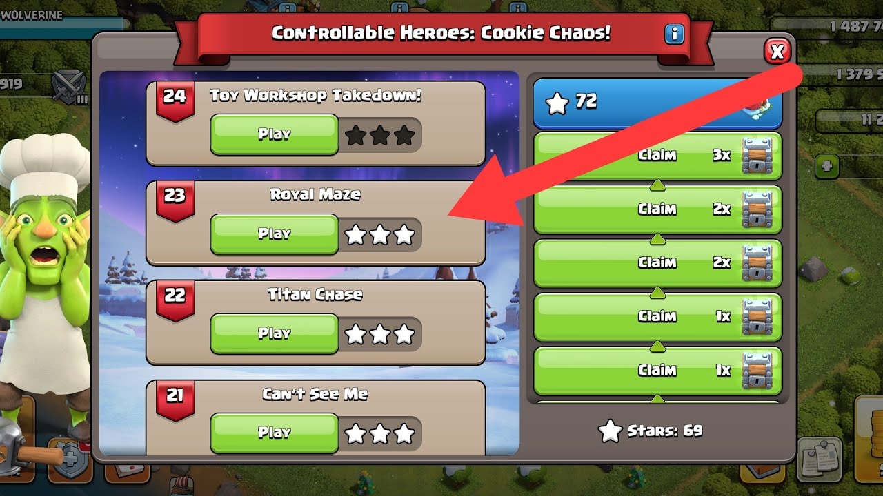 Level 23 Easy Method | Controllable Heroes: Cookie Chaos Clash Of Clans ...