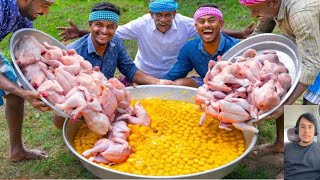 CHICKEN OMELETTE | Huge Eggs With Chicken Meat | Protein Rich Omelette Recipe Cooking Village