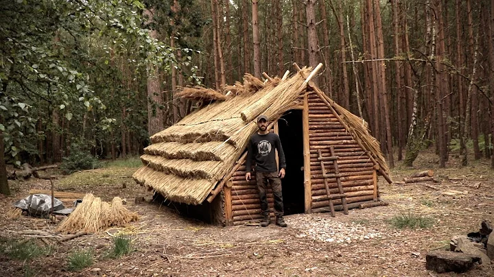 Thatch Roof House: Full Bushcraft Shelter Build wi...