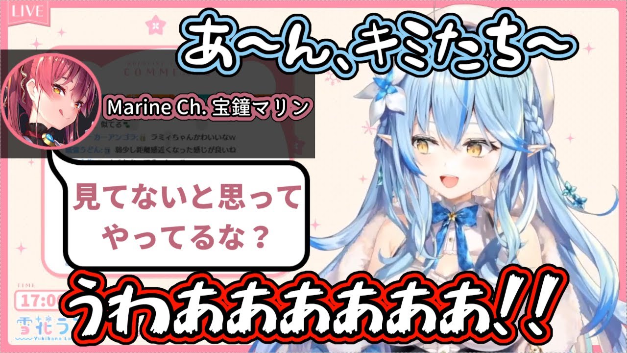 【ホロライブ】「船長の可愛い時」の天然と養殖の違いを語っている瞬間を本人に見られていた雪花ラミィ【雪花ラミィ・宝鐘マリン】