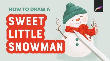 Easy Snowman Drawing Tutorial in Procreate