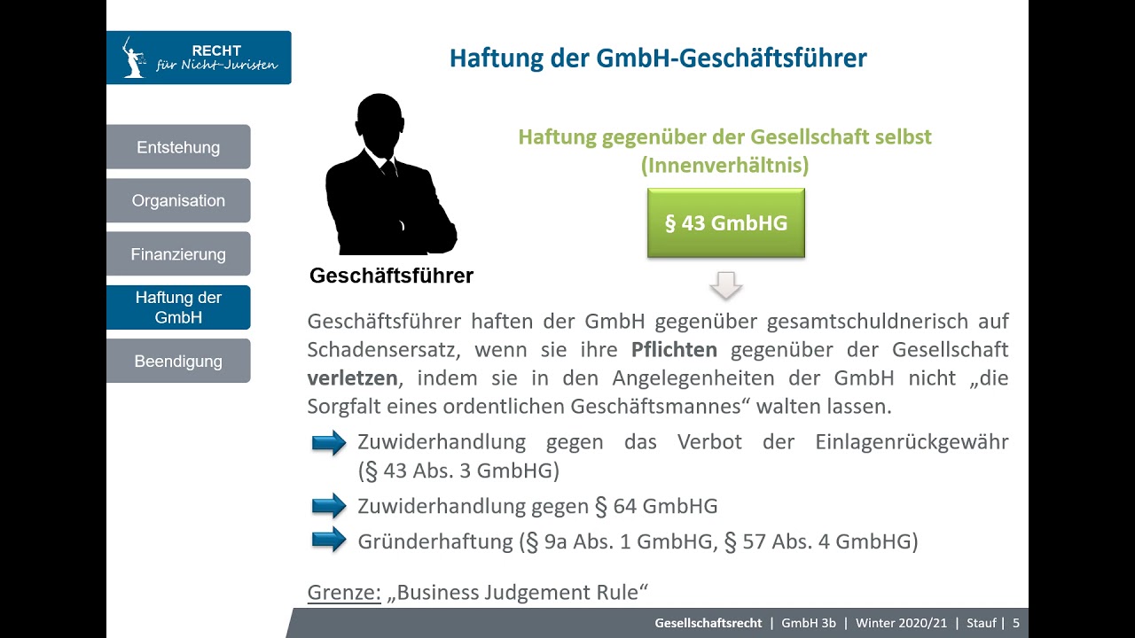 New Update GmbH 3b - Außenverhältnis: Haftung der \