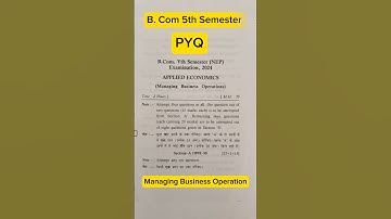 Lucknow University B.Com 5th Sem | Managing Business Operation PYQ 2025 #semester #shorts #trending