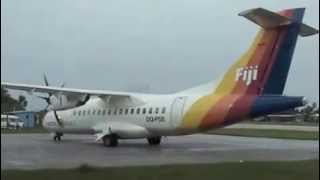 Flight Departure from Funafuti Airport in Tuvalu .. 05/02/13
