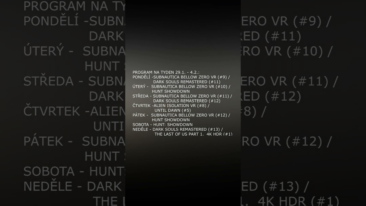 Program na týden aneb co budeme hrát za hry...