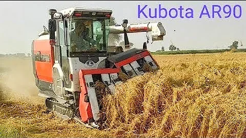 Kubota AR90 combine Harvester field working | made in Japan mini Kubota harvester |import from Japan - DayDayNews