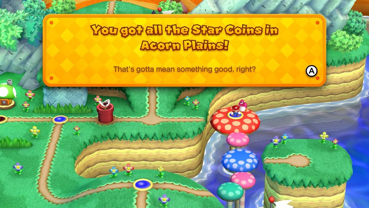 All secret star coins and secret exits in Acorn Plains for New Super Mario ...