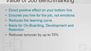 Job Benchmarking 2018