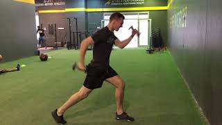 Empower Yourself Exercise. Split Stance DB Arm Swing.