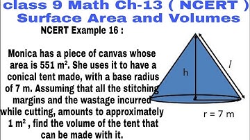 Ch 13 NCERT Example 16 class 9 || surface area and volumes || NCERT Mathematics ||