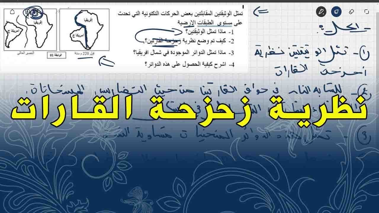 علوم طبيعية الثالثة متوسط تمرين على  الزحزحة و منحنيات متساوية الشدة
