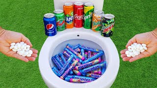 Experiment !! Mentos VS Cola, Mtn Dew, Fanta, Pepsi, Yedigün, Fruko and Sprite in toilet
