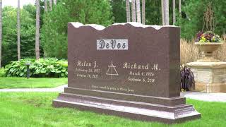 The headstone of Richard and Helen DeVos