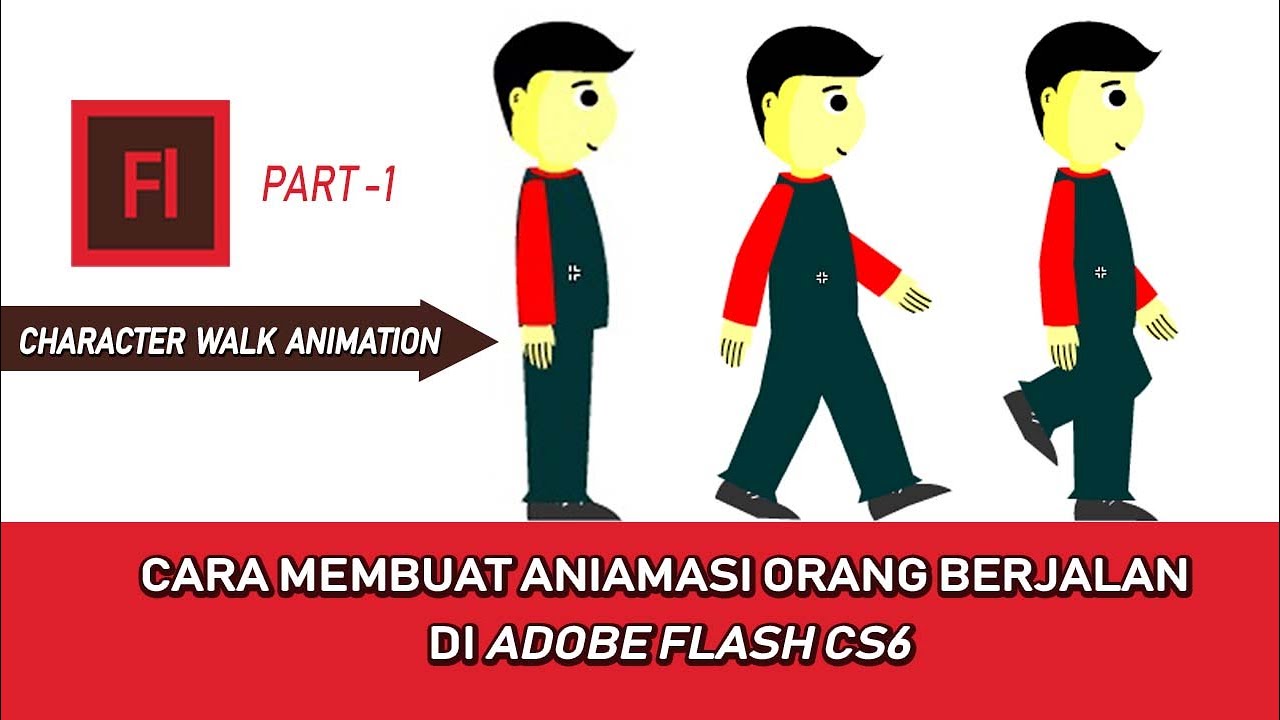cara membuat animasi orang jalan  di adobe flash cs6 part1 