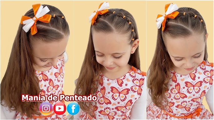 Pin em penteado infantil