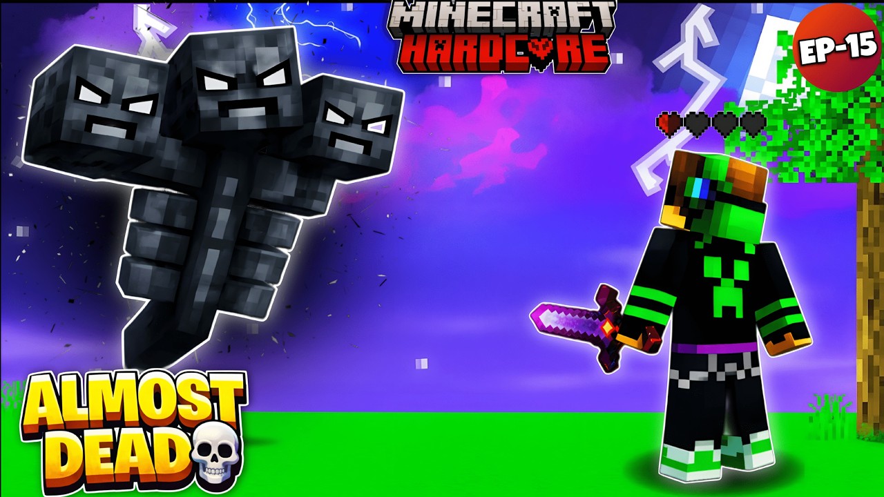 I ALMOST DIED in Minecraft Hardcore Wither Fight Gone Wrong 😱| EP-15 ...