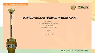 National Council Of Provinces Virtual Plenary, 11 August 2026