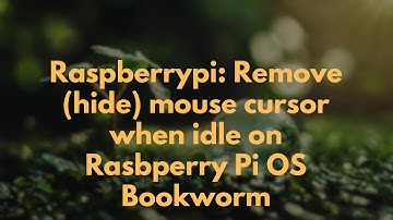 Raspberrypi: Remove (hide) mouse cursor when idle on Rasbperry Pi OS Bookworm