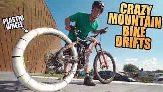 CRAZY MOUNTAIN BIKE DRIFTS - PLASTIC WHEEL MOD!! screenshot 4