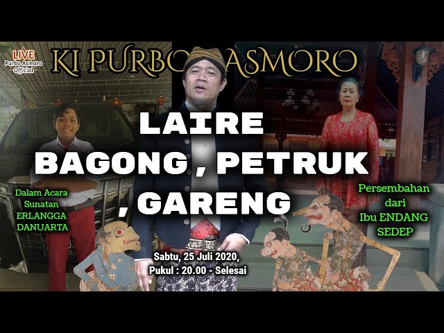 Wayang kulit, lakon Laire Bagong, Petruk, Gareng. Dhalang Ki Purbo Asmoro class=