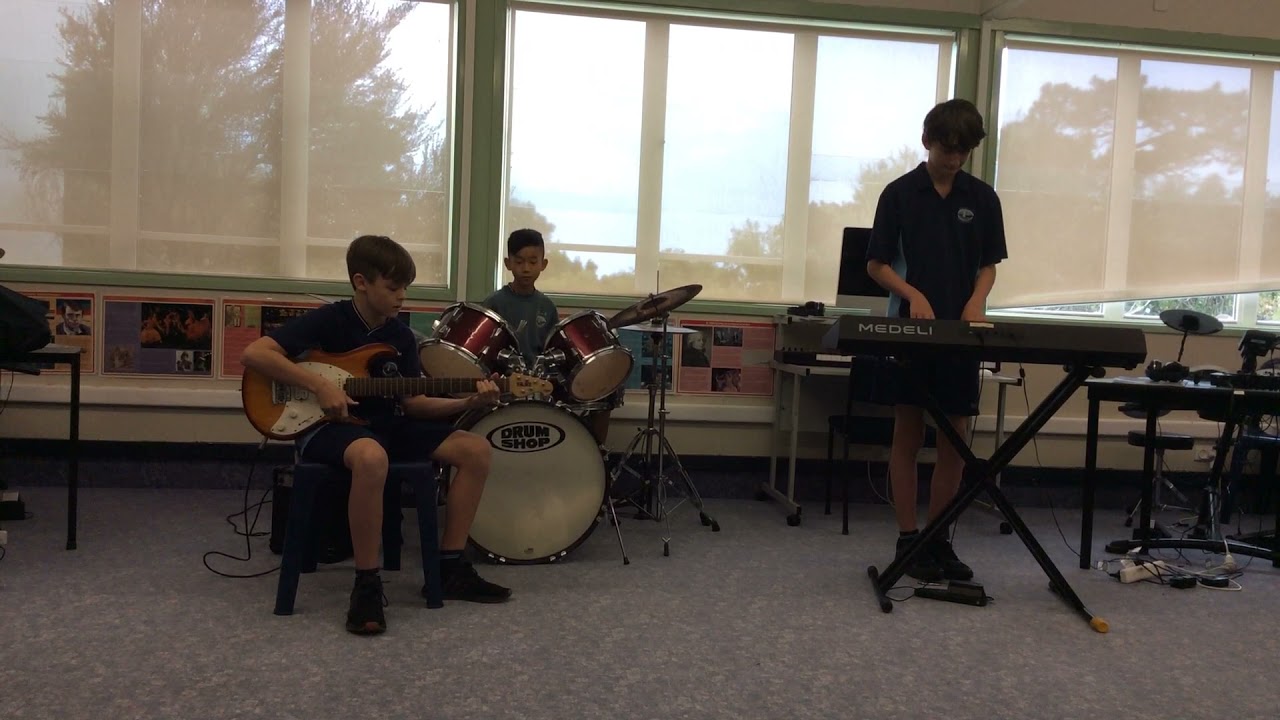 Ben, Leo and Ashton performing music tech 2021