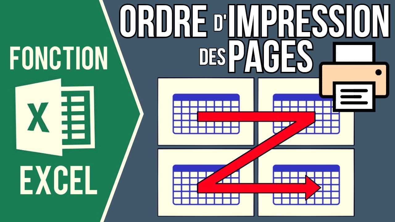 EXCEL - MODIFIER L'ORDRE D'IMPRESSION DES PAGES (à droite puis vers le