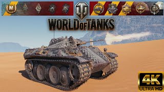 VK 16.02 Leopard - Sand River map - 11 kills - 3,7k damage 1vs10 Kolobanov World of Tanks replay 4K