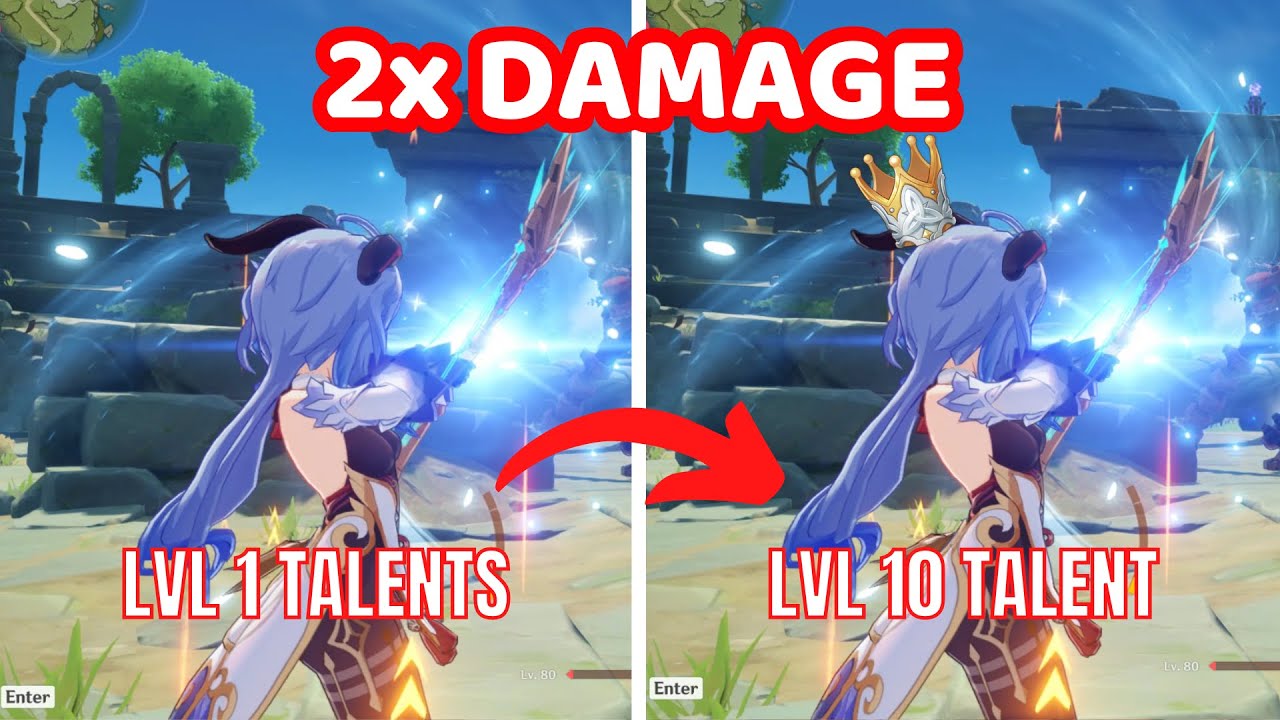 LVL 1-10 Talents Damage Comparison | Genshin Impact