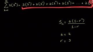 Worked example finite geometric series sigma notation | Post sec Math | Khan Academy Urdu