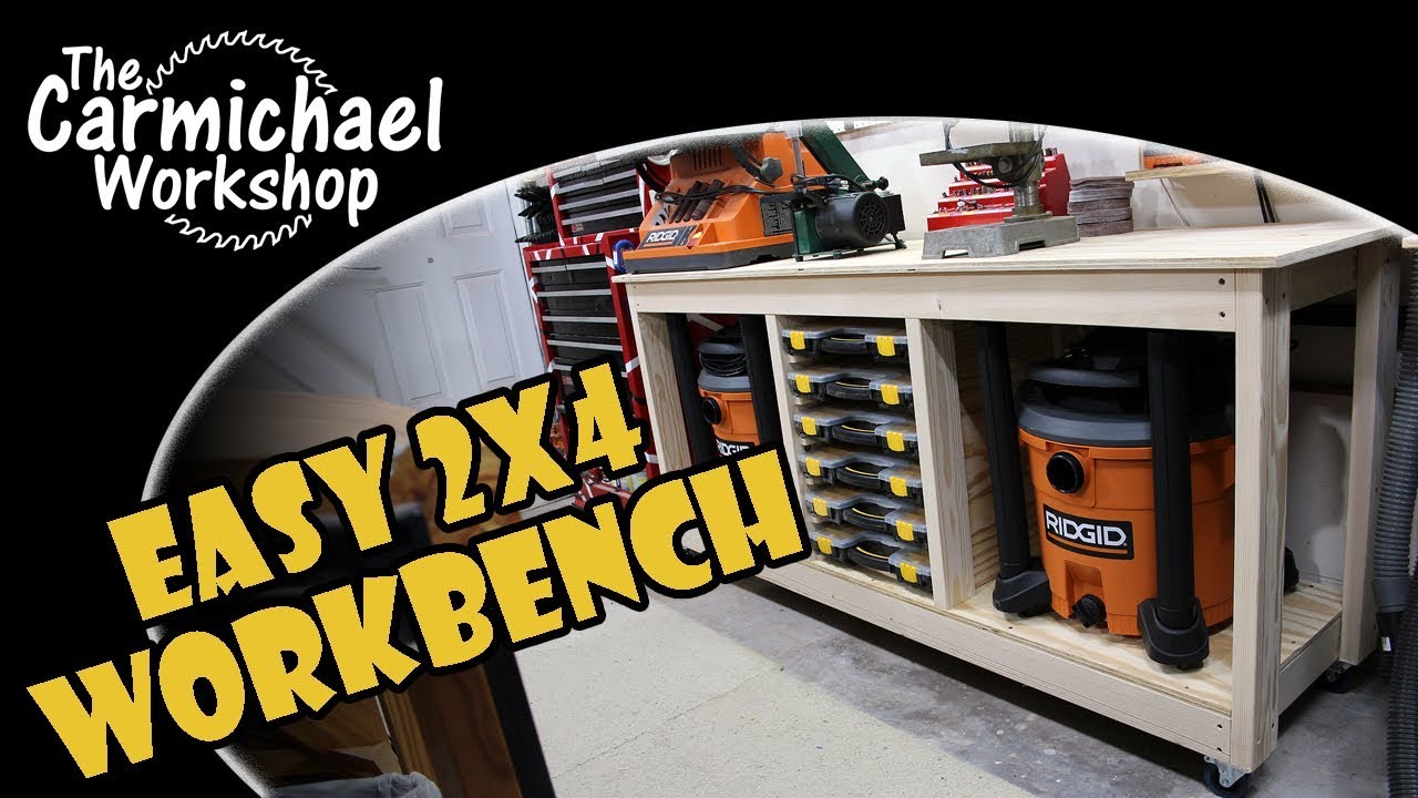 Easy 2x4 Workbench - A Simple Woodworking Shop Project - YouTube