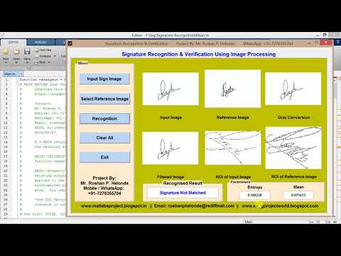 Signature Recognition using Image Processing Matlab Project Code