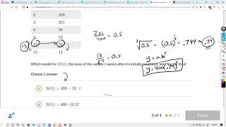 Linear vs exponential growth from data : Khan Academy