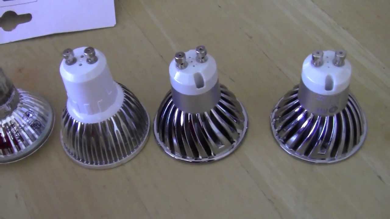 Comparing GU10 Halogen and Torchstar Lighting Ever LED Bulbs YouTube
