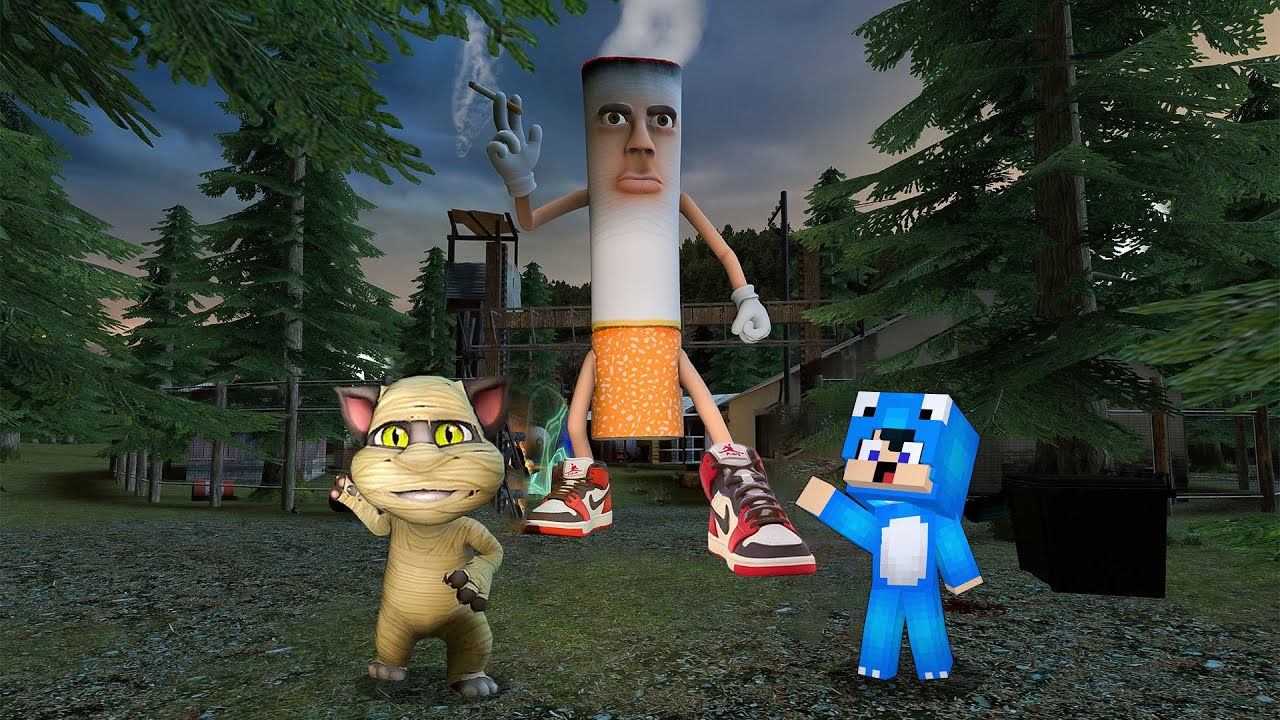 ديفور و توم المتكلم في الغابة و خائفين من رجل السيجارة 💪