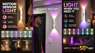 🌈 Rechargeable Motion Sensor Wall Light | RGB Ambient Night Lamp | Aneedfamily screenshot 5